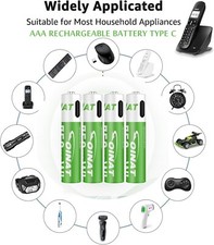 AAA Rechargeable Batteries 4-Pack / USB-C 1.6V NiMH, Eco-Friendly 12.99 per battery