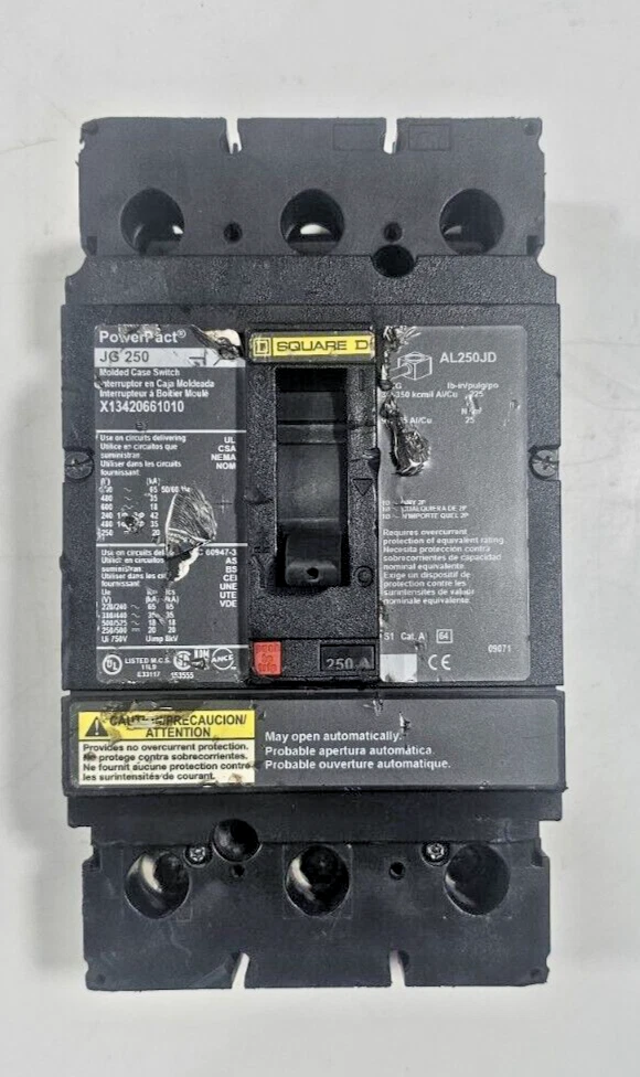 SQUARE D POWERPACT JG250 Used Working Switchgear Control Switch