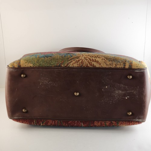 Ricardo Beverly Hills Palm Trees Tapestry Carpet Carry On Bag Overnight Vintage - Picture 7 of 8