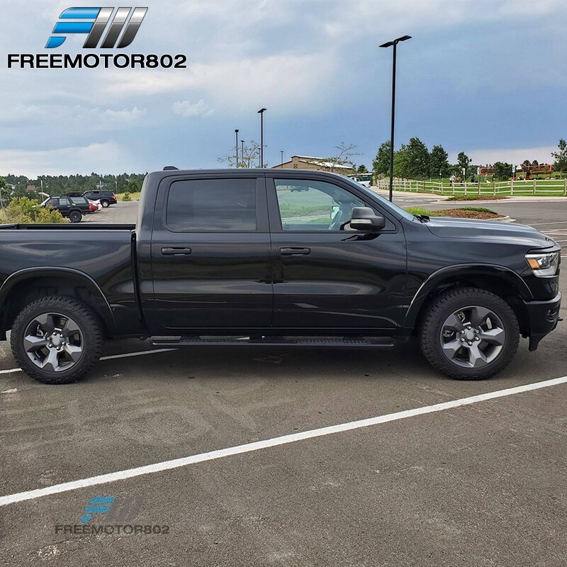 Speed Daddy Black Nerf Bars For 2019-2024 Ram 1500 Crew Cab - 5 Inch Flat Side Steps - 350 Lb Capacity