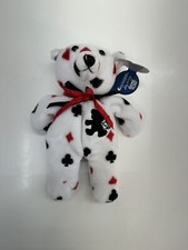 Planet Plush "Chance" The Las Vegas Bear by Sally Winey 1998 White Beanie 33860