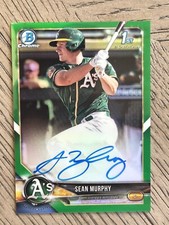 2018 BOWMAN CHROME SEAN MURPHY GREEN 1ST AUTO /99