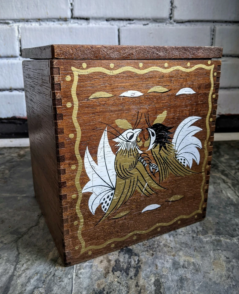 Vintage Japanese Wood Nesting Boxes Canisters Set of 4 - Image 3 of 4