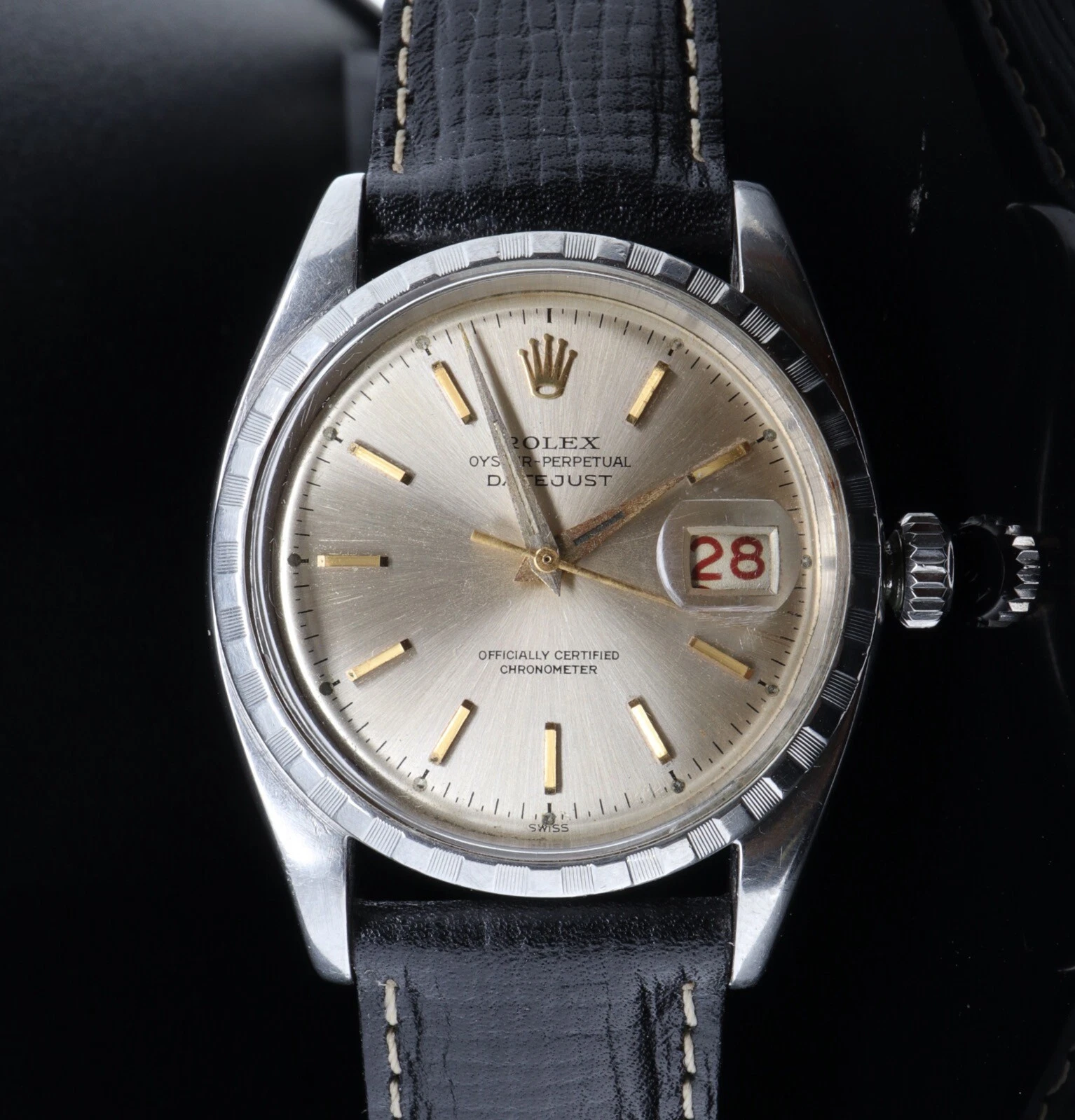 Rolex — Vintage 1954 Rolex Datejust Ovettone Mens Steel Wrist Watch 6305-2 & Serviced