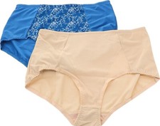 Rhonda Shear 2Pc Mesh Brief Lacy Trees Light Beige XL NWOT 241 