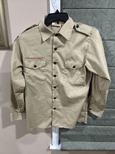 Boy Scout BSA UNIFORM SHIRT Mens Medium Long Sleeve Tan G73