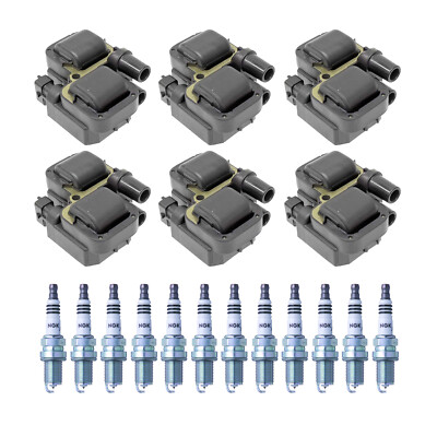 Bosch 2 Ignition Coil NGK 12 Iridium IX Spark Plug Kit For Crossfire C32 AMG V6