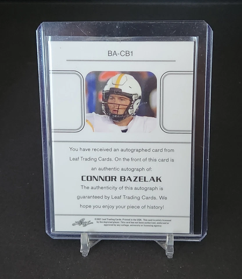 2021 Leaf Memories Auto #BA-CB1 Connor Bazelak RC Indiana/Missouri /50 - Image 2 of 3