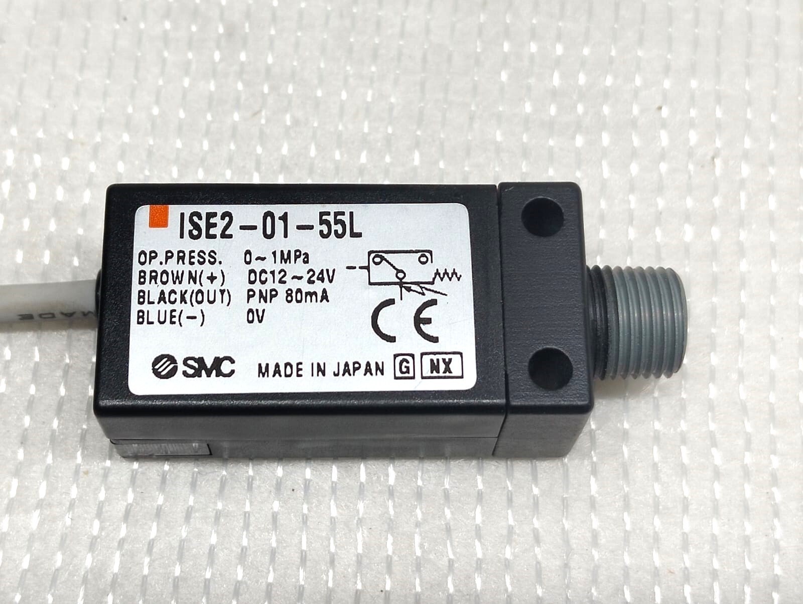 SMC – VACUUM SWITCH - ISE2-01-55L – 24 VDC – 0 TO 145 PSI – 80 mA
