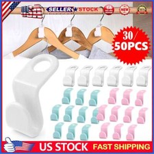 30-50x Clothes Hanger Connector Hooks Closet Hangers Organizer Space Saving Clip
