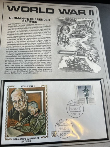 World War 2 Zaso Silk Cachet FDC Germany’s Surrender Ratified 1982
