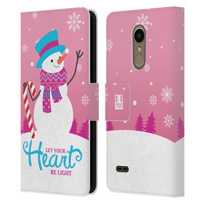 HEAD CASE DESIGNS CHRISTMAS TIDINGS LEATHER BOOK WALLET CASE FOR LG PHONES 1
