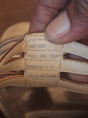 Calvin Klein 7.5 Wedge Heel Sandles Bronze ,Gold And Silver - Picture 9 of 9