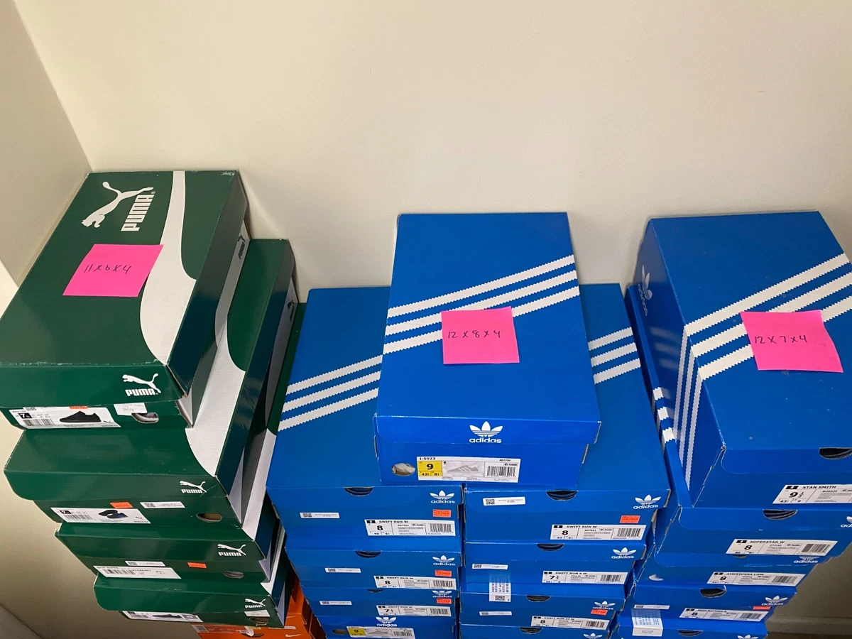 Lot EMPTY Shoe Boxes Adidas Blue Nike Orange & Red/White Jordan Black NO  SHOES