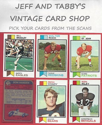 1973 TOPPS FOOTBALL #1 TO #176 / SEE DROP DOWN MENU FOR CARD YOU WILL RECEIVE