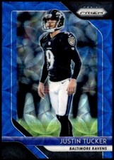 F173 JUSTIN TUCKER BLUE SCOPE REFRACTOR 2018 PRIZM 31/99 BALTIMORE RAVENS #182