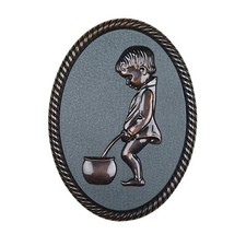 Vintage Country Look Bronze Restroom Signs Self-Adhesive Bathroom Decor