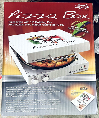 RARE CuiZen PIZ4012 Pizza Box Four Blanc Moyen CUISSON 12" CASSEROLE ROTATIVE - Photo 1/6