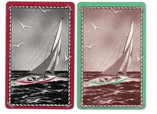 Art Deco boats Jokers 1930s vintage swap cards playing card x2