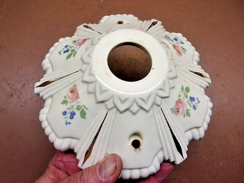 Antique PORCELAIN CEILING LIGHT FIXTURE No Internals Vintage Light Fixture - Picture 6 of 7