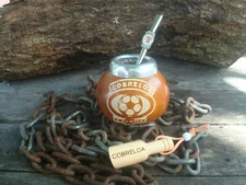 Cobreloa Futbol Chileno - Hand Made Gourd + Straw Logo + BONUS SPOON Yerba Mate
