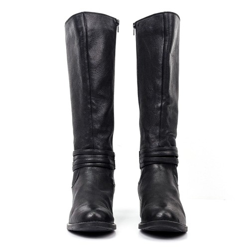 White Mountain Women Lillymae Black Faux Leather Riding Wide Calf Boots sz 9W WC - Picture 2 of 8