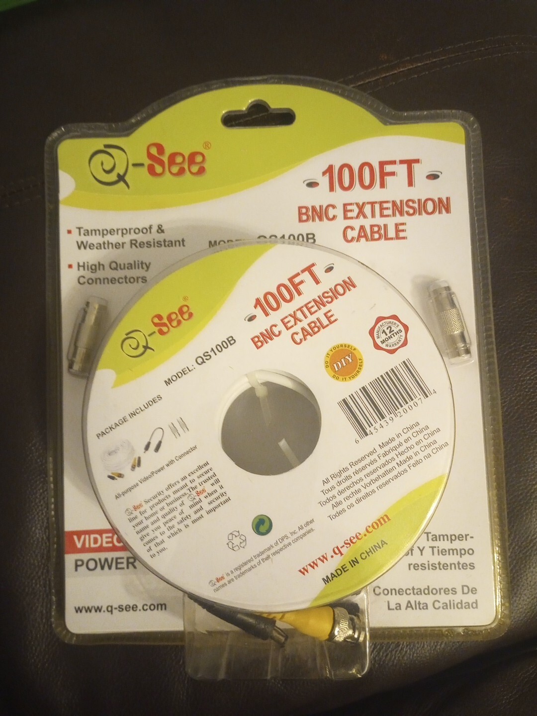 Q-SEE QS120F 120 FT RCA EXTENSION CABLE SEALED NEW