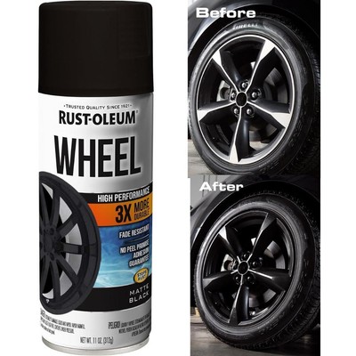Rust-oleum High Performance Wheel Coating Spray Paint Car Trucks Matt Black11 Oz