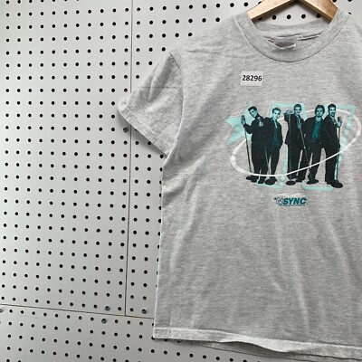 Vintage 90s NSYNC Shirt Gray Girls Size Large 14/16 Pop Music Tee