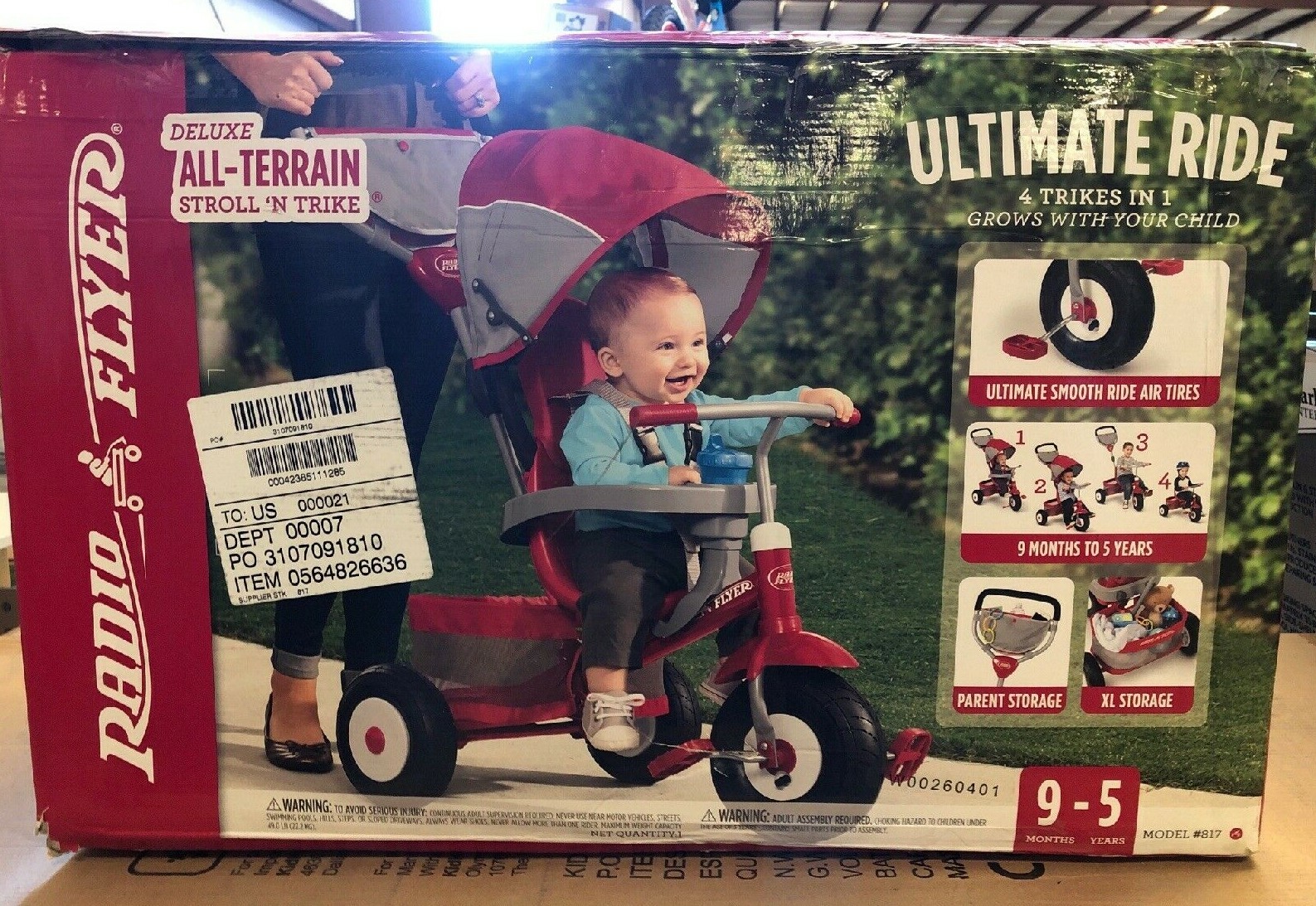 Radio Flyer Ez Fold Stroll N Trike Deluxe 449 For Sale Online Ebay