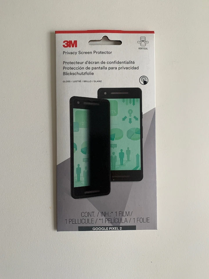 Protector de pantalla de privacidad 3M para teléfono Google Pixel 2 negro, brillante, MPPGG007 Foto 2 de 3