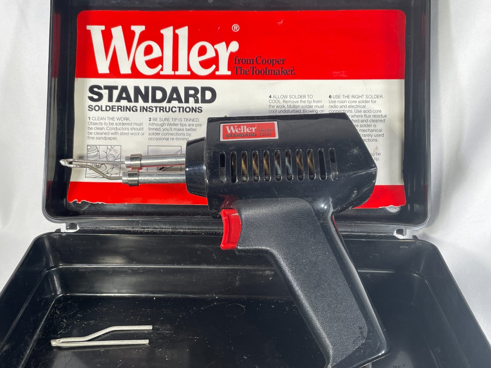Vintage Weller 7200 Soldering Gun Kit 75W Red/Black Iron w/ Case