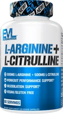 Evlution Nutrition L-Arginine + L-Citrulline - Nitric Oxide Support - 60 Serving