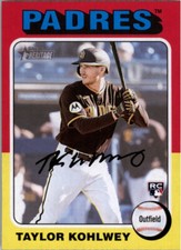 2024 Topps Heritage #154 Taylor Kohlwey San Diego Padres RC Rookie Baseball Card