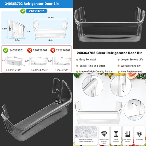 LAP Middle Door Shelf Bin 240337900 – Fits Kenmore, Frigidaire, Gibson Refrigerators