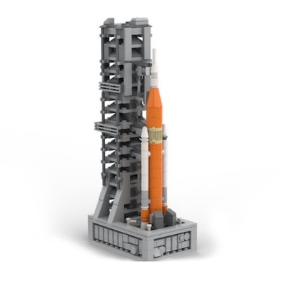 Launch Tower / Launch Pad with Rocket / Launch Vehicle 437 Pieces MOC Build Gift