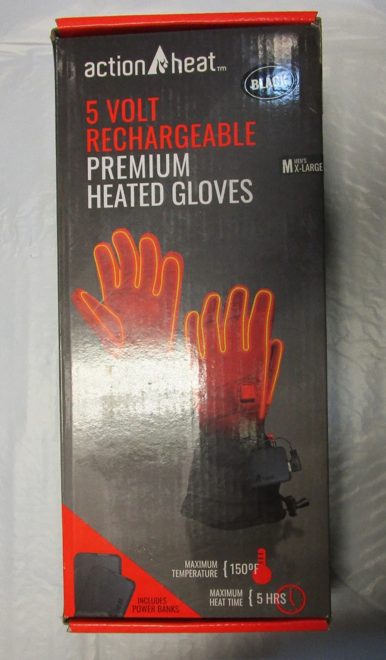 Action Heat 5 Volt Rechargeable Premium Heated Gloves Mens XLG