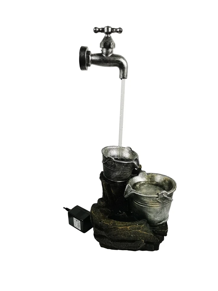 Grifo Flotante Interior y Barril Fuente de Mesa con Luz LED, Metal Col... Foto 2 de 4