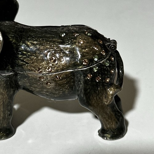 BIJORCA Schmuckkästchen Elefant mit Schmucksteinen und schimmernd - Deko Elefant Bronze a - Bild 14 von 18