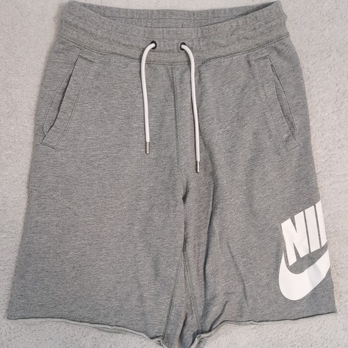 Nike Mens S Sportswear Alumni French Terry Casual Shorts Gray White AR2375-064