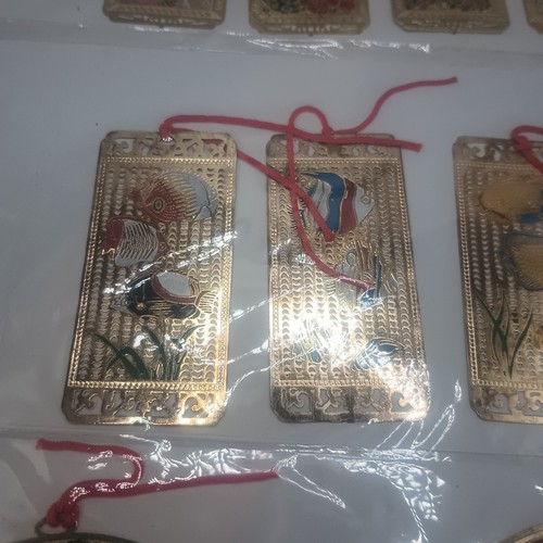 Vintage Asian Style Gold Bookmark Classic Gift Thin Shiny Lot Of 12 - Picture 4 of 14