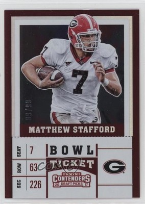 2017 Panini Contenders Draft Picks Bowl Ticket /99 Matthew Stafford #75 0dp1