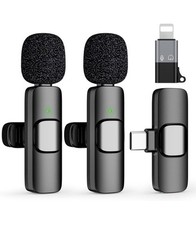 USB C Mini Wireless Lavalier Microphone for iPhone 15 16, iOS and Android Dev...