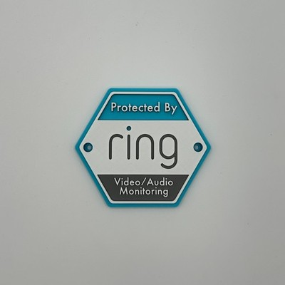 Ring Security Alarm System Sign Protected By Video Surveillance Warning