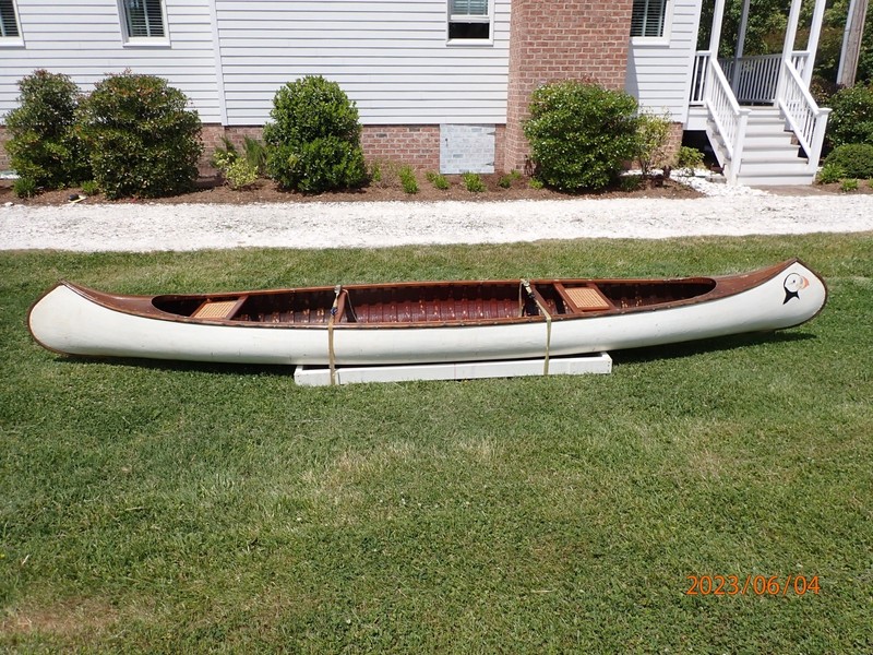 Antique Wood Canvas Canoe
