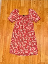 EUC J. Crew Afternoon Red Floral Smocked Mini Dress- Tossed Floral xxs