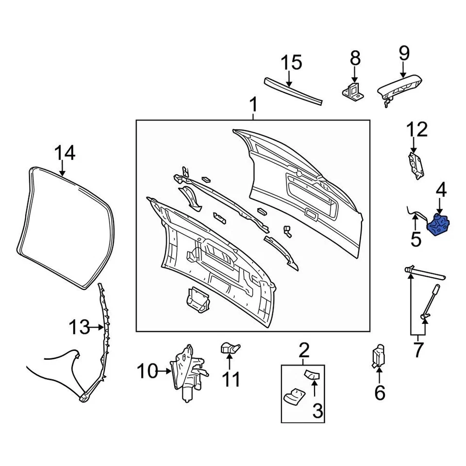 For Dodge Grand Caravan 2003-2007 Dodge 5019039AA Rear Liftgate Latch - Image 4 of 4