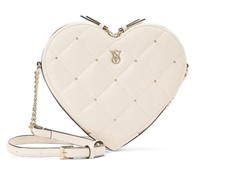 Victoria's Secret Heart Shape Crossbody Bag - White Cream Gold BRAND New SEALED
