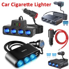 Car Cigarette Lighter Socket Splitter USB Fast Charger Power Adapter 12V 24V