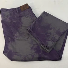 Dockers Tie Dye Pants Mens 40 x 31 Purple Gray Straight Fit Stretch Casual